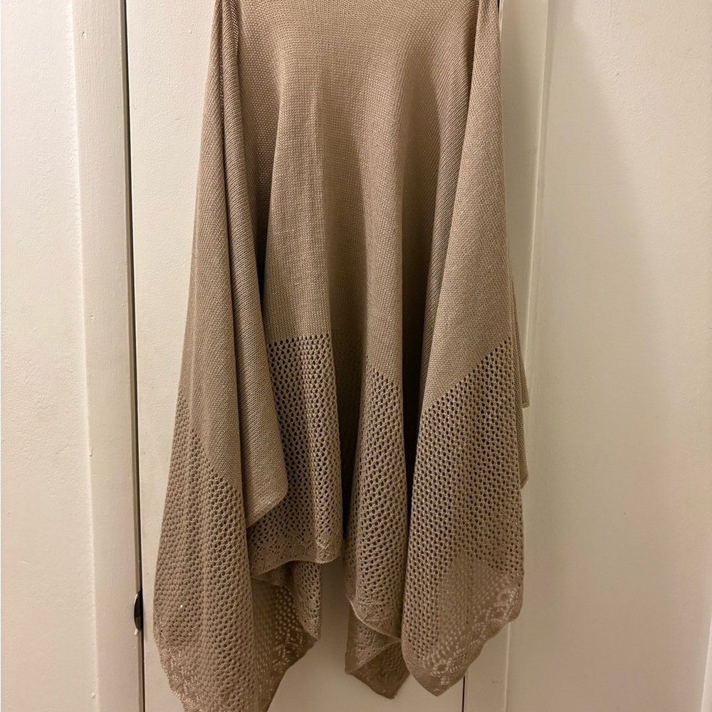 Tan Knit Poncho